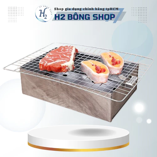 BẾP NƯỚNG THAN INOX KÈM VỈ