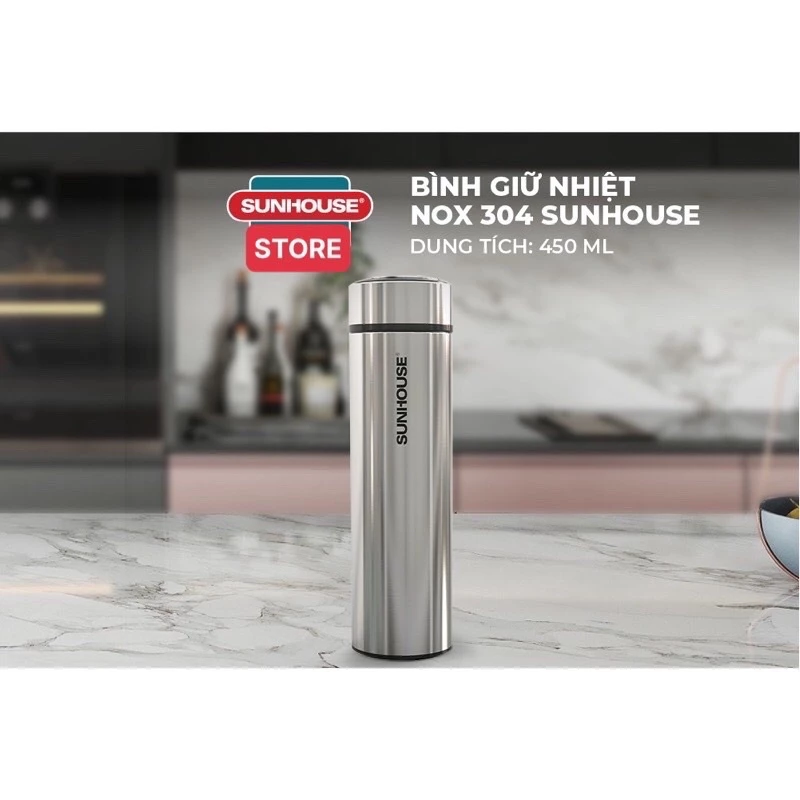 BÌNH GIỮ NHIỆT INOX 304 SUNHOUSE 450ML KS- TU450I
