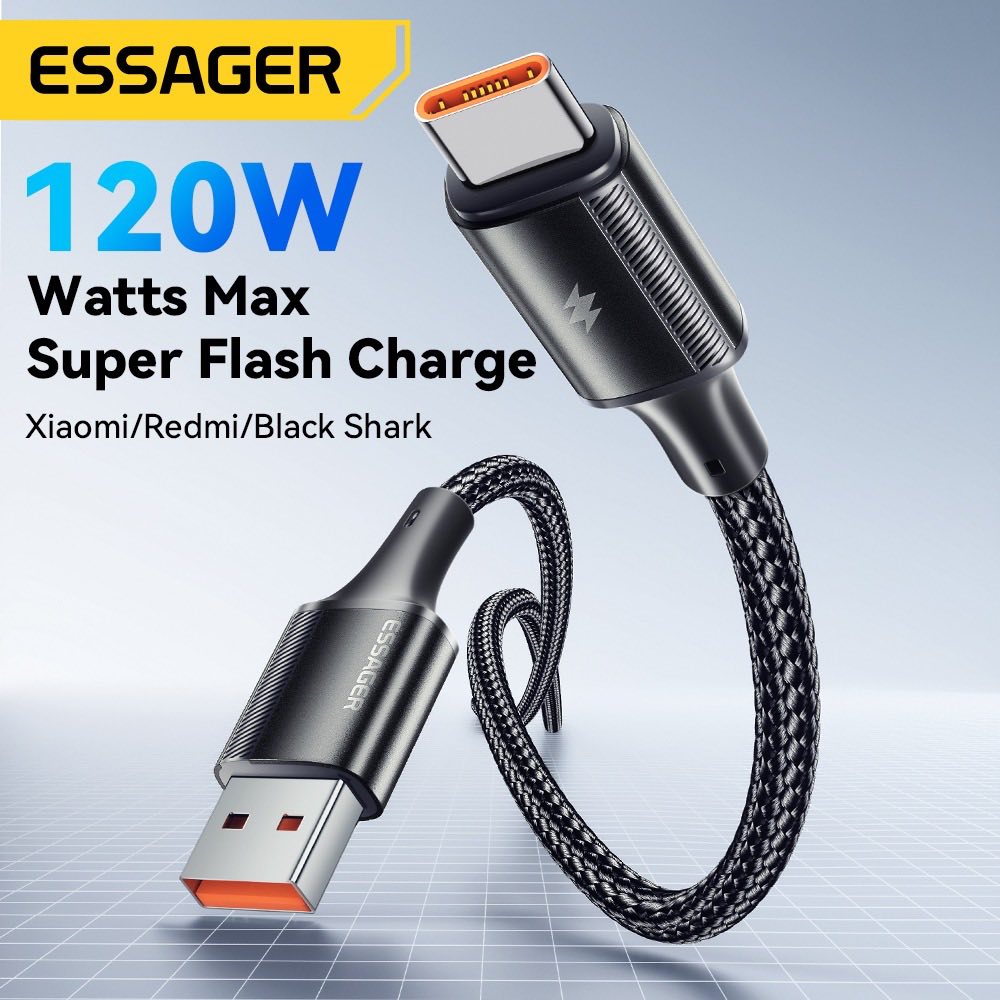 CÁP SẠC NHANH USB SANG TYPE C 120W CHÍNH HÃNG ESSAGER