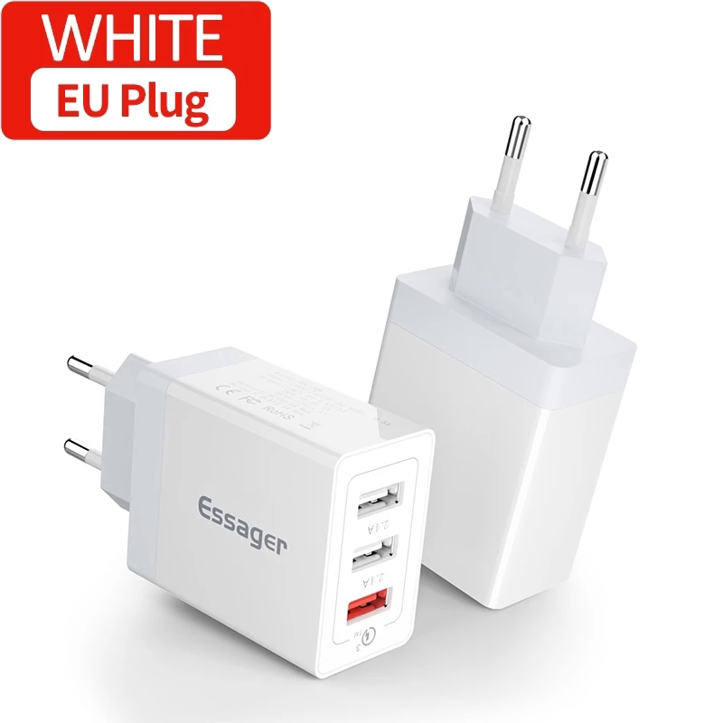 CỤC SẠC 3 CỔNG USB CÓ CHỨC NĂNG SẠC NHANH ESSAGER