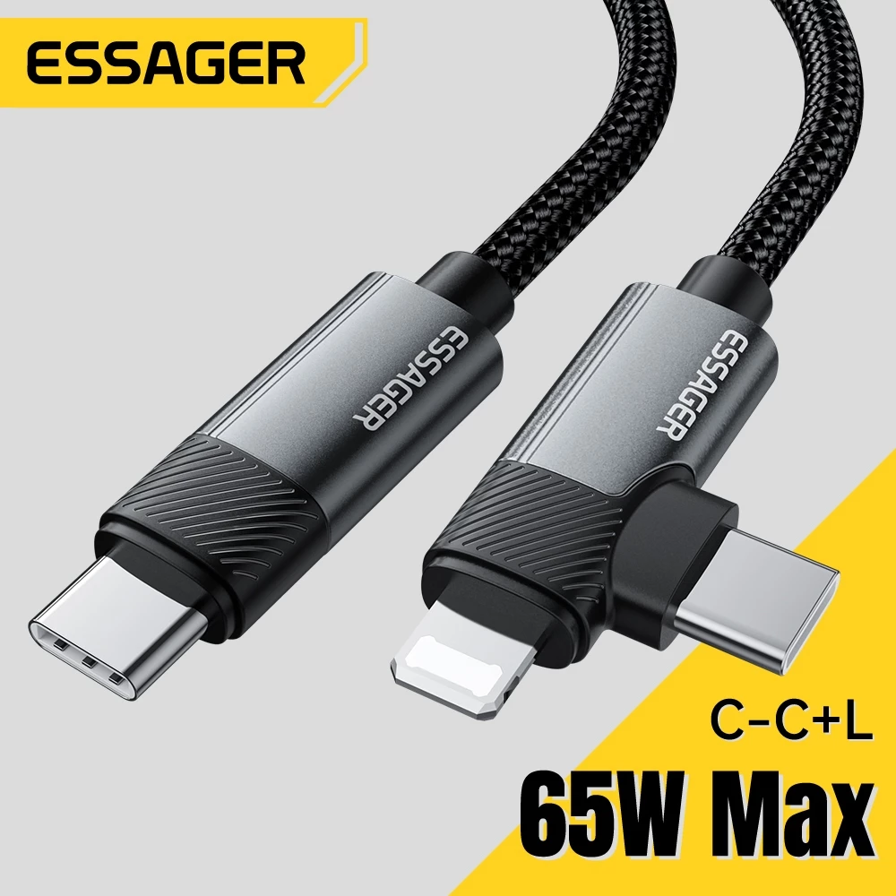 CÁP SẠC 2 ĐẦU CÓ SẠC NHANH 65W CHÍNH HÃNG ESSAGER